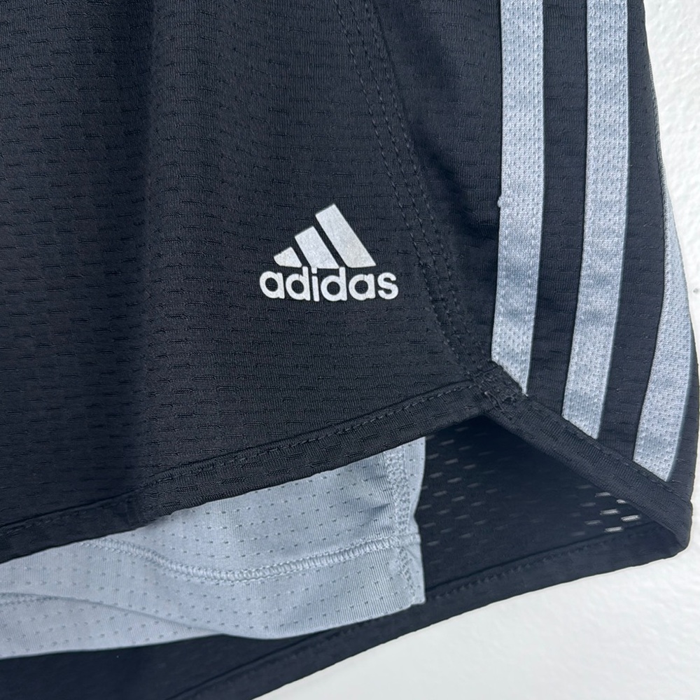 ✨3/$25✨  Adidas Black and Gray Athletic Shorts with Reflective Stripes - S - Picture 4 of 7